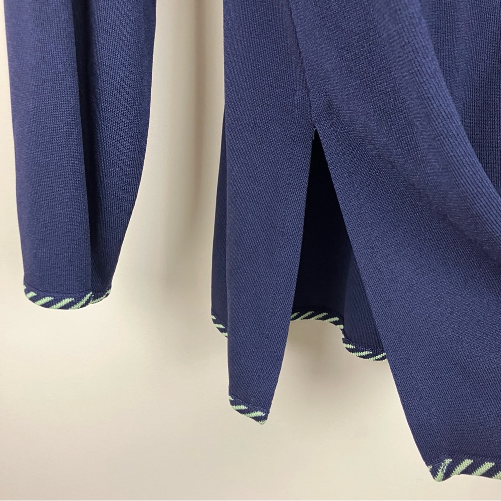 Exclusively Misook Collared Button Front Navy Car… - image 5